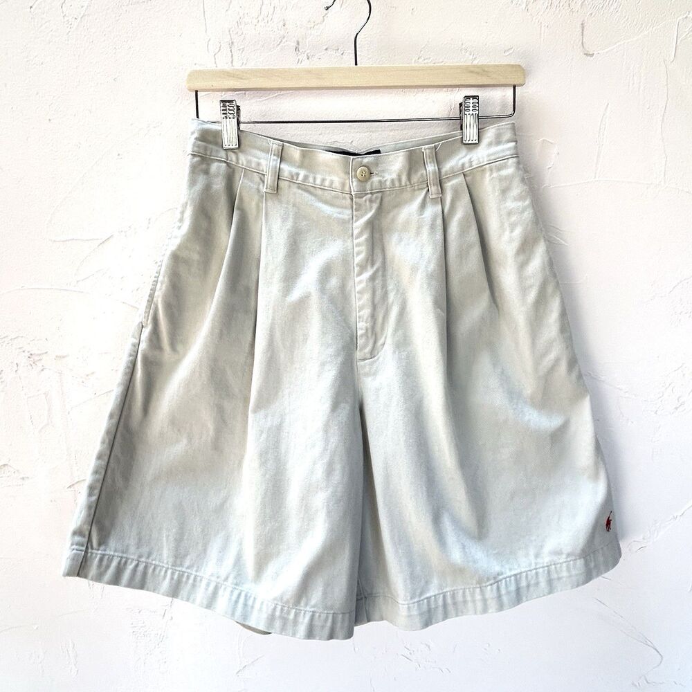 Vintage 90s Ralph Lauren Polo Sport Shorts Women Sz 10 Pleated USA Preppy Cotton